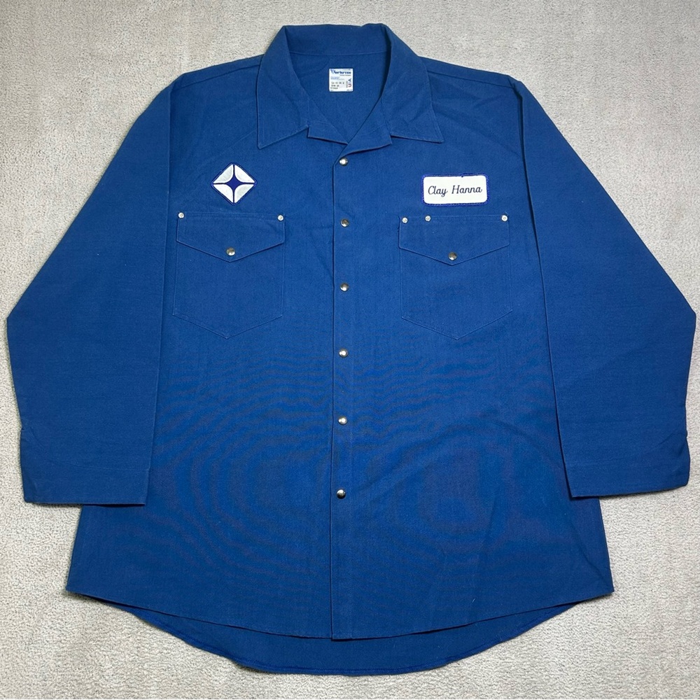 Vintage Workrite FR Industrial Work Shirt Men’s 3XL Blue Utility Uniform 2210